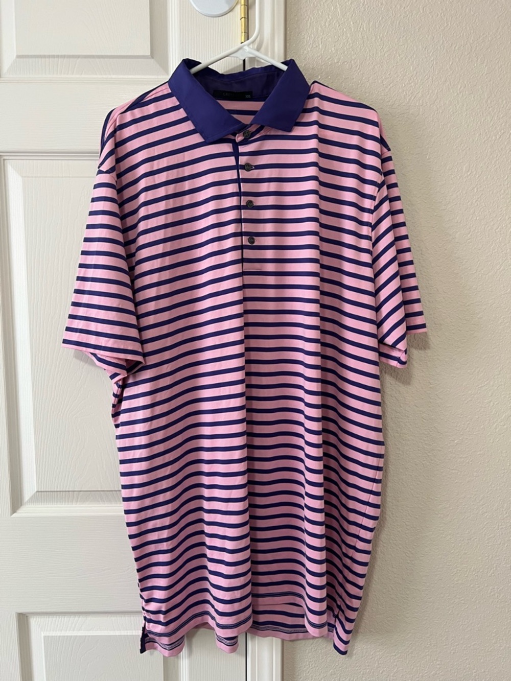 Greyson Men’s Pink & Purple Striped Performance Golf Polo Size XXL